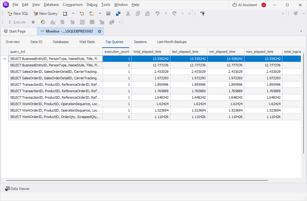 Analyze using Monitor
